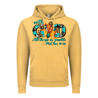 Vintage Mustard with god all things are possible. cross Vintage Hoodie - AdoDesignShop