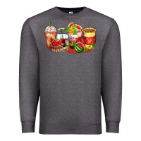 Charcoal Heather watermelon farm fresh coffee cups Premium Sweatshirt - Zillion Design Studio
