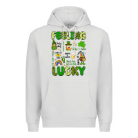 Dove Grey feeling lucky Premium Hoodie - Artiststas