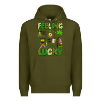 Army Green feeling lucky Premium Hoodie - Artiststas