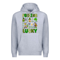Heather Grey feeling lucky Premium Hoodie - Artiststas