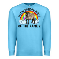 Ocean Blue i'm the rainbow sheep of the family suffolk sheep black face sheep Premium Sweatshirt - RanaPortraitStore