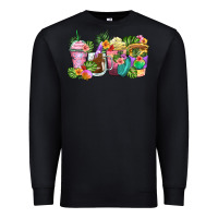 Black tropical coffee cups Premium Sweatshirt - Zillion Design Studio