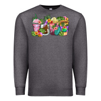 Charcoal Heather tropical coffee cups Premium Sweatshirt - Zillion Design Studio
