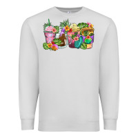 Dove Grey tropical coffee cups Premium Sweatshirt - Zillion Design Studio