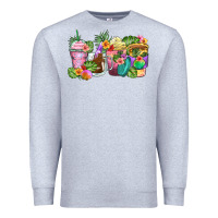Heather Grey tropical coffee cups Premium Sweatshirt - Zillion Design Studio