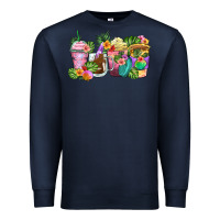 Navy tropical coffee cups Premium Sweatshirt - Zillion Design Studio