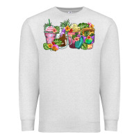 Oatmeal Heather tropical coffee cups Premium Sweatshirt - Zillion Design Studio
