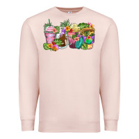Pale Pink tropical coffee cups Premium Sweatshirt - Zillion Design Studio