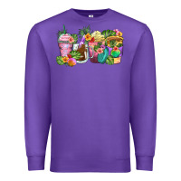 Purple tropical coffee cups Premium Sweatshirt - Zillion Design Studio