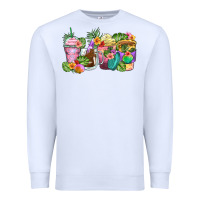 White tropical coffee cups Premium Sweatshirt - Zillion Design Studio
