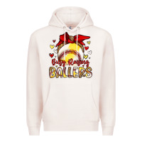 Pale Pink busy raising ballers Premium Hoodie - Artiststas