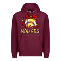 Burgundy busy raising ballers Premium Hoodie - Artiststas