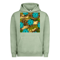 Pigment Oil Green camouflage leopard gemstone seamless pattern Urban Hoodie - BundleAndBundleShop