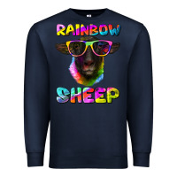 Navy rainbow sheep suffolk sheep Premium Sweatshirt - RanaPortraitStore