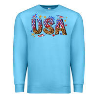 Ocean Blue usa 4th of july bw Premium Sweatshirt - texasbilliewilder