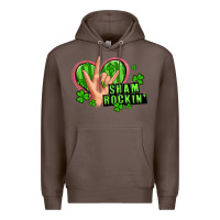 Coffee shamrockin' rock n roll female hand Premium Hoodie - Artiststas