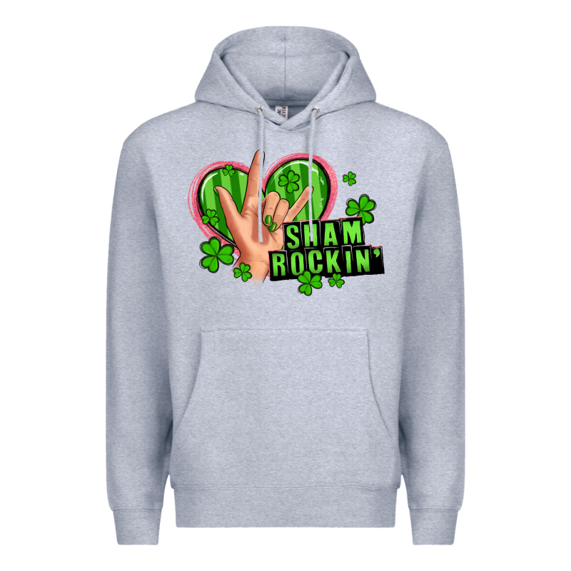 Shamrockin' Rock N Roll Female Hand Premium Hoodie by Artiststas | Teevron