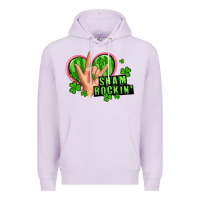 Lilac shamrockin' rock n roll female hand Premium Hoodie - Artiststas
