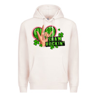 Pale Pink shamrockin' rock n roll female hand Premium Hoodie - Artiststas