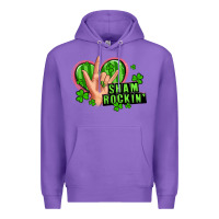 Purple shamrockin' rock n roll female hand Premium Hoodie - Artiststas