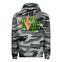 Slate Camo shamrockin' rock n roll female hand Premium Hoodie - Artiststas