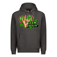 Smoke shamrockin' rock n roll female hand Premium Hoodie - Artiststas