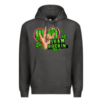 Charcoal Heather shamrockin' rock n roll female hand Premium Hoodie - Artiststas