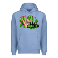 Colony Blue shamrockin' rock n roll female hand Premium Hoodie - Artiststas