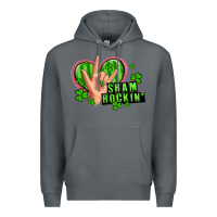 Rock shamrockin' rock n roll female hand Premium Hoodie - Artiststas