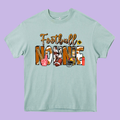 Football Nonnie Heavy Core Tee Designed By Cowhidedigitalart