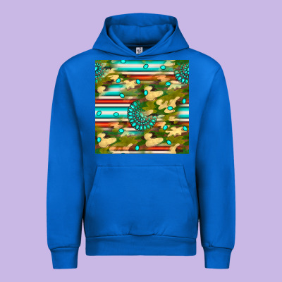 Camouflage Serape Gemstone Seamless Pattern Urban Hoodie Designed By Bundleandbundleshop