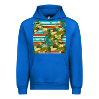 Cobalt camouflage serape gemstone seamless pattern Urban Hoodie - BundleAndBundleShop