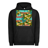 Pigment Black camouflage serape gemstone seamless pattern Urban Hoodie - BundleAndBundleShop