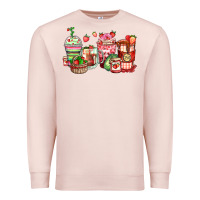Pale Pink strawberry farm fresh coffee cups Premium Sweatshirt - Zillion Design Studio