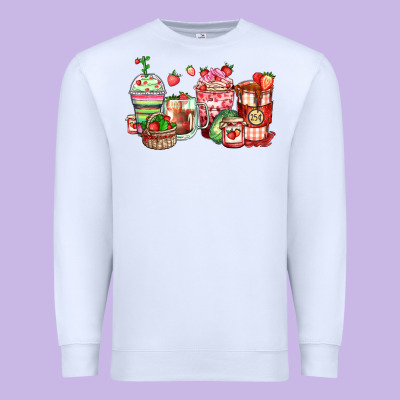 Premium Sweatshirt strawberry farm fresh coffee cups