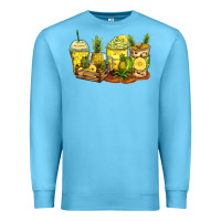 Ocean Blue pineapple farm fresh coffee cups Premium Sweatshirt - Zillion Design Studio
