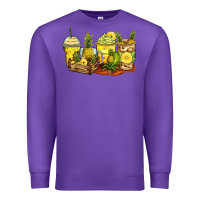 Purple pineapple farm fresh coffee cups Premium Sweatshirt - Zillion Design Studio