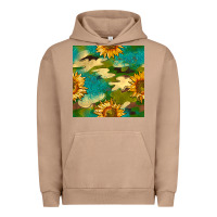 Pigment Burro camouflage turquoise glitter sunflowers seamless pattern Urban Hoodie - BundleAndBundleShop