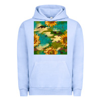 Pigment Grape Ice camouflage turquoise glitter sunflowers seamless pattern Urban Hoodie - BundleAndBundleShop