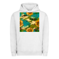 Pigment Lunar Rock camouflage turquoise glitter sunflowers seamless pattern Urban Hoodie - BundleAndBundleShop