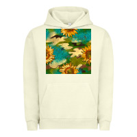 Pigment Pistachio camouflage turquoise glitter sunflowers seamless pattern Urban Hoodie - BundleAndBundleShop