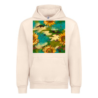 Sandshell camouflage turquoise glitter sunflowers seamless pattern Urban Hoodie - BundleAndBundleShop