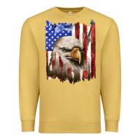 Antique Gold usa flag with eagle head Premium Sweatshirt - texasbilliewilder