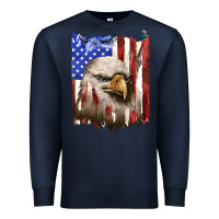 Navy usa flag with eagle head Premium Sweatshirt - texasbilliewilder