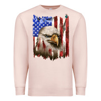 Pale Pink usa flag with eagle head Premium Sweatshirt - texasbilliewilder