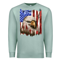 Seafoam usa flag with eagle head Premium Sweatshirt - texasbilliewilder