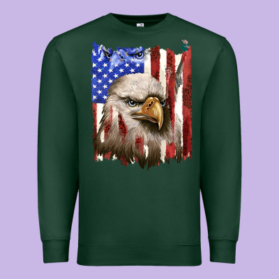Premium Sweatshirt usa flag with eagle head