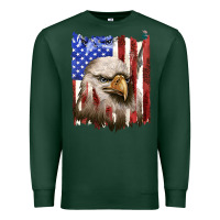 Sports Green usa flag with eagle head Premium Sweatshirt - texasbilliewilder