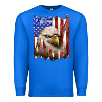 True Royal usa flag with eagle head Premium Sweatshirt - texasbilliewilder